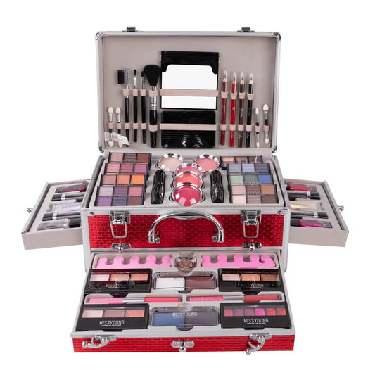 Make-up Box Set Multi-purpose Cosmetic Storage Beauty Case Professional Contain Eyeshadow Concealer Lip gloss Blusher Compact Powder Eyebrow and Makeup Pencil Brush #3