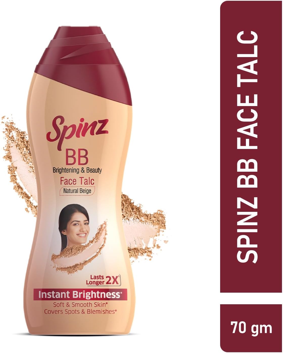 Spinz BB Talc, instant glow cover spots & blemishes 100g