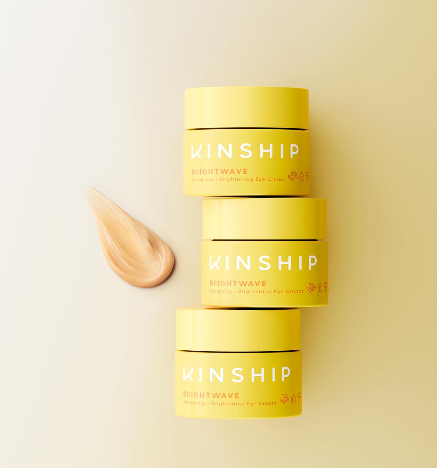 Kinship Brightwave Vitamin C Energizing + Brightening Eye Cream - Reduce Dark Circles & Puffiness - Diminishes Fine Lines & Under Eye Bags - Hydrating w/Antioxidants - Fragrance Free (0.5 Oz)