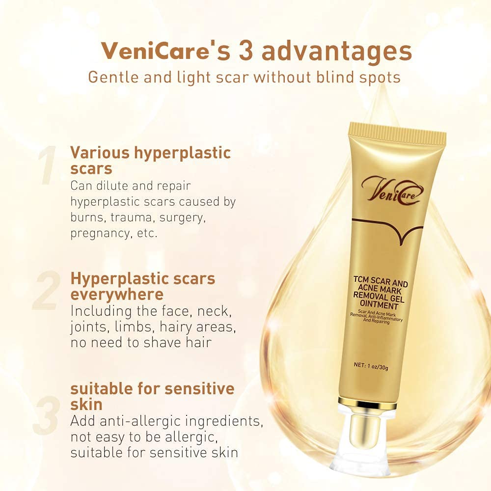Acne Scar Removal Cream Stretch Marks Face Skin Cream Shrink Pores Gel-Fade Scar Marks Acne Skin Care (Packaging Upgrade) VeniCare