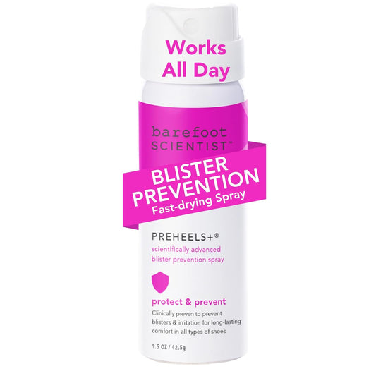 Barefoot Scientist PreHeels+ Blister Prevention Spray, Innovative Invisible Protective Barrier Against Blisters