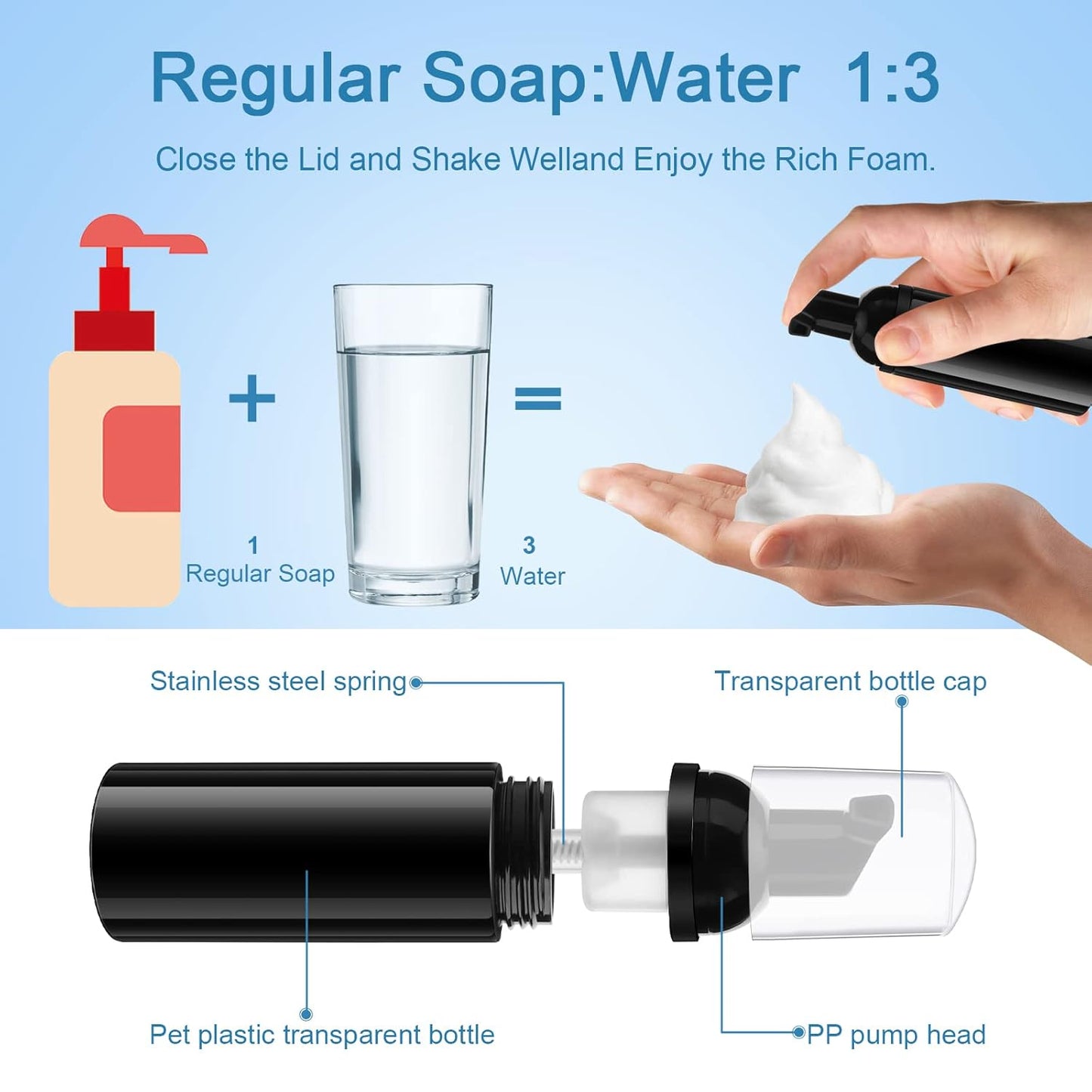 Homicozy 40 Pcs Lash Shampoo Bottle Brushes & Dispensers Set - 10 Pcs Lash Brushes, Tubes & Aftercare Bag for Clients, Women, Girls (Black)