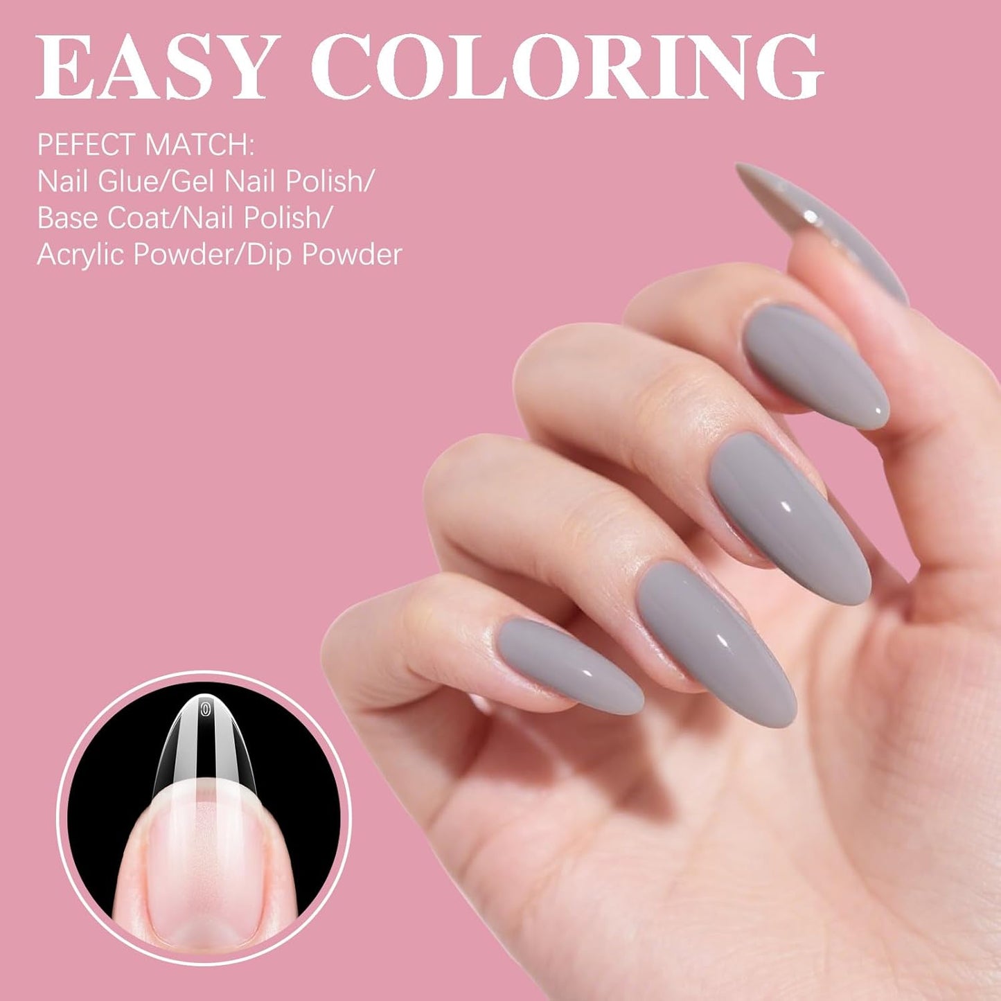 Medium Almond Nail Tips, SSWSBYKE 300pcs Soft Gel Nail Tips for Full Cover Pre-Shaped Acrylic Fake Nails Tips 15 Sizes Half Matte Press On Nails for Extension Home DIY Salon