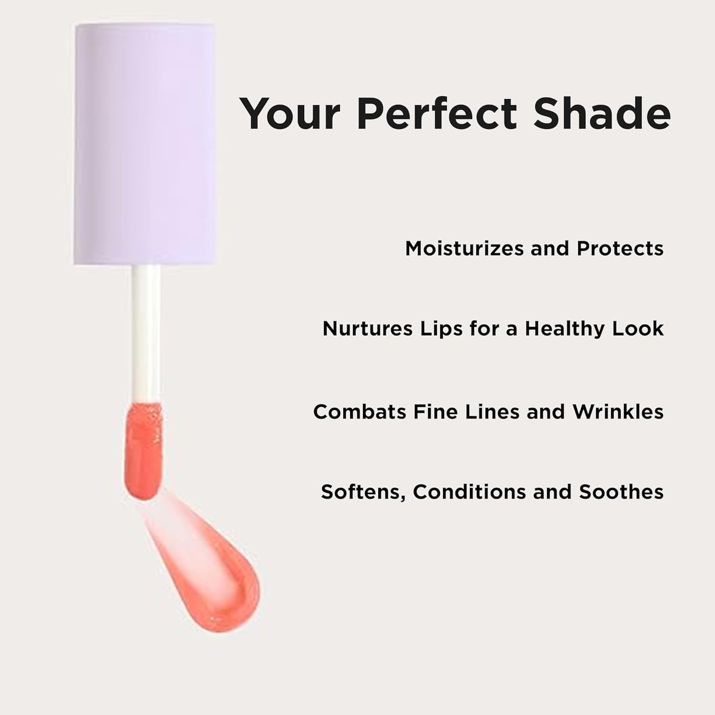 Côte Beauty The Necessity Peptide Lip Shine in Branson - Plumping Coral Lip Gloss with Hyaluronic Acid, Shea Butter & Jojoba Oil - Non-Sticky, Long-Lasting Hydrating Formula