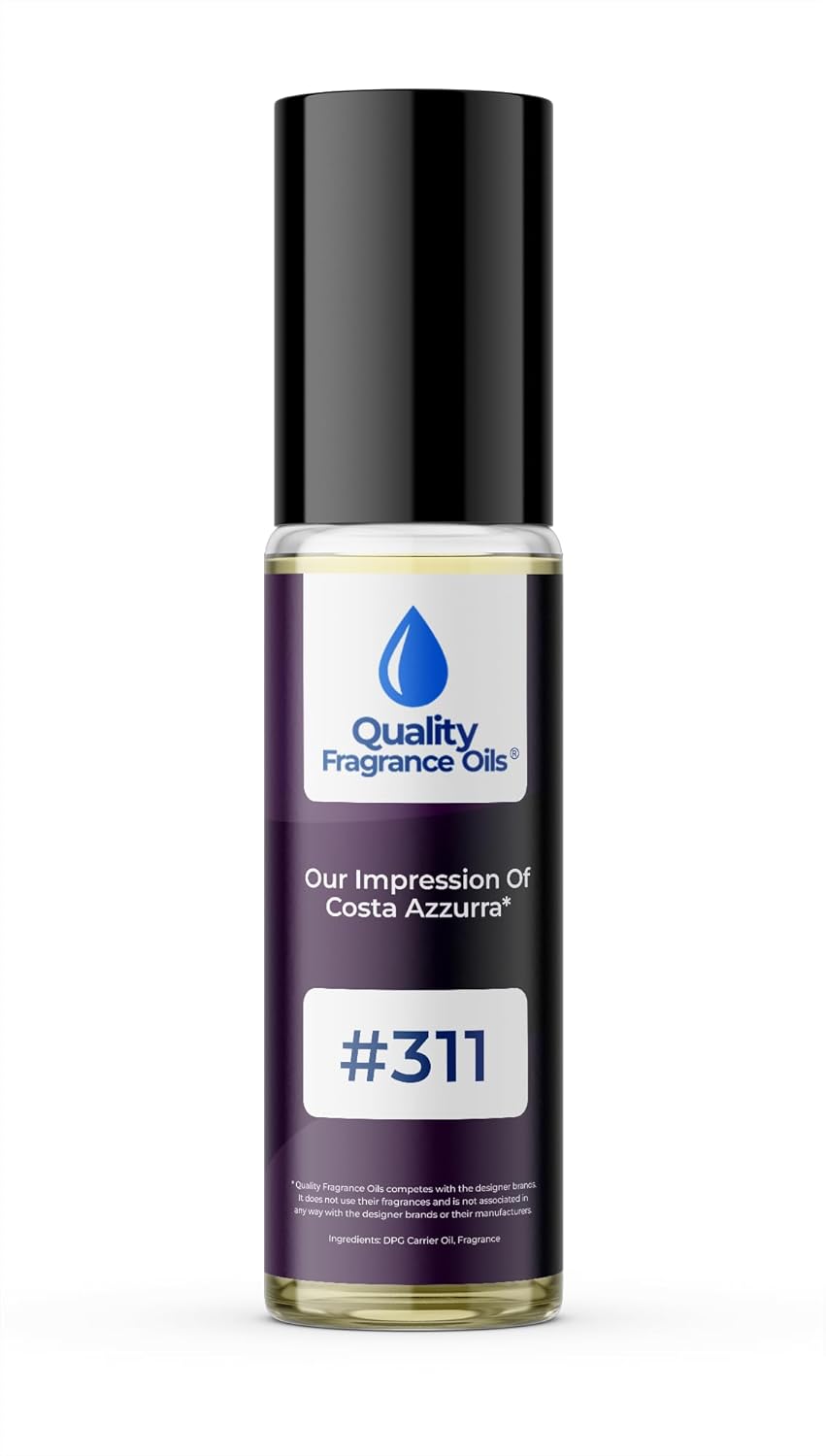 Quality Fragrance Oils' Costa Azzurra Impression #311 | Long-Lasting Perfume Oil, Alcohol-Free, Strong Scent, 10ml Roll-On | Affordable Alternative to Designer Fragrances