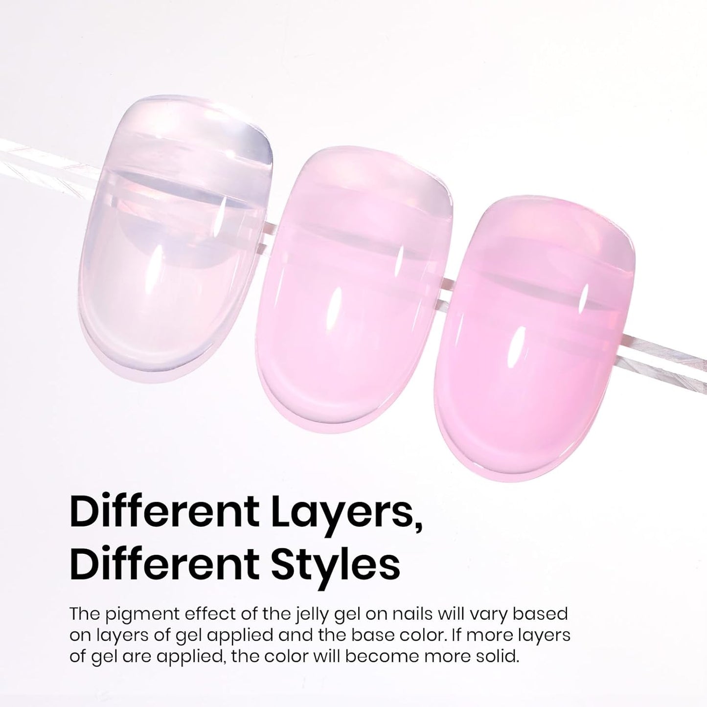 Beetles Jelly Pink Gel Nail Polish, 15ML Baby Pink Sheer Clear Jelly Spring Summer Gel Polish Bubblegum Theme Glaze Long Lasting Soak Off UV French Manicure Nail Art Gift for Women