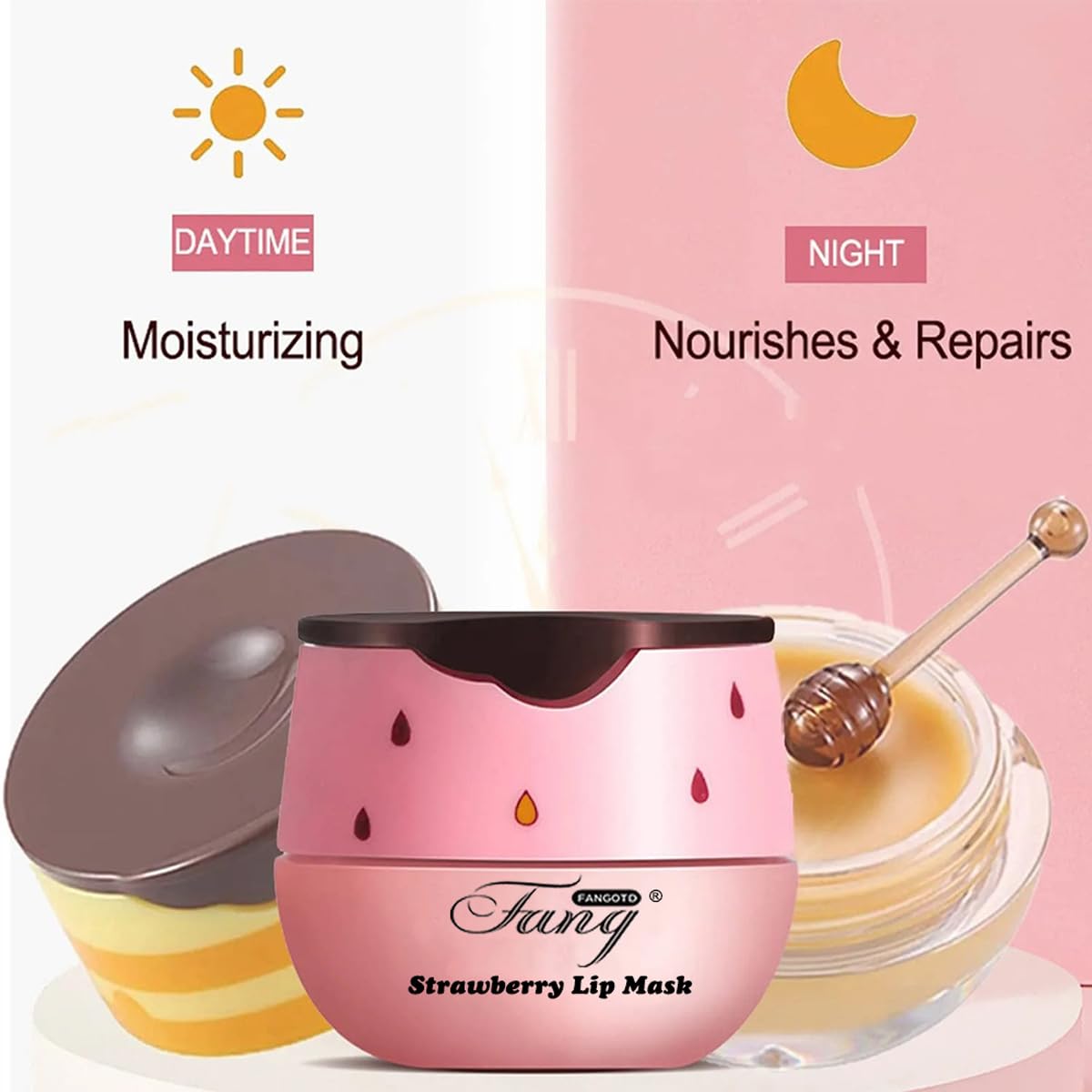 4 PCS Bee Lip Balm Honey Pot,Lip Mask Propolis Moisturizing,Prevention Dry and Cracked Lip Scrubs Exfoliator Lip Wrinkle Skin Care Products (Honey & Strawberry & Watermelon & Apple Lime)