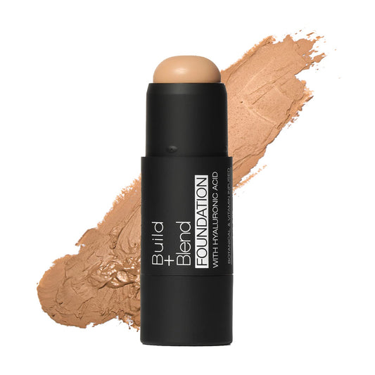 Palladio BUILD & BLEND Foundation Stick, Medium Coverage Buildable Contour Stick for Face, Ultra Blendable Creamy Formula for a Natural Shine Free Finish, Professional Makeup, 0.25 Ounce (Almond)