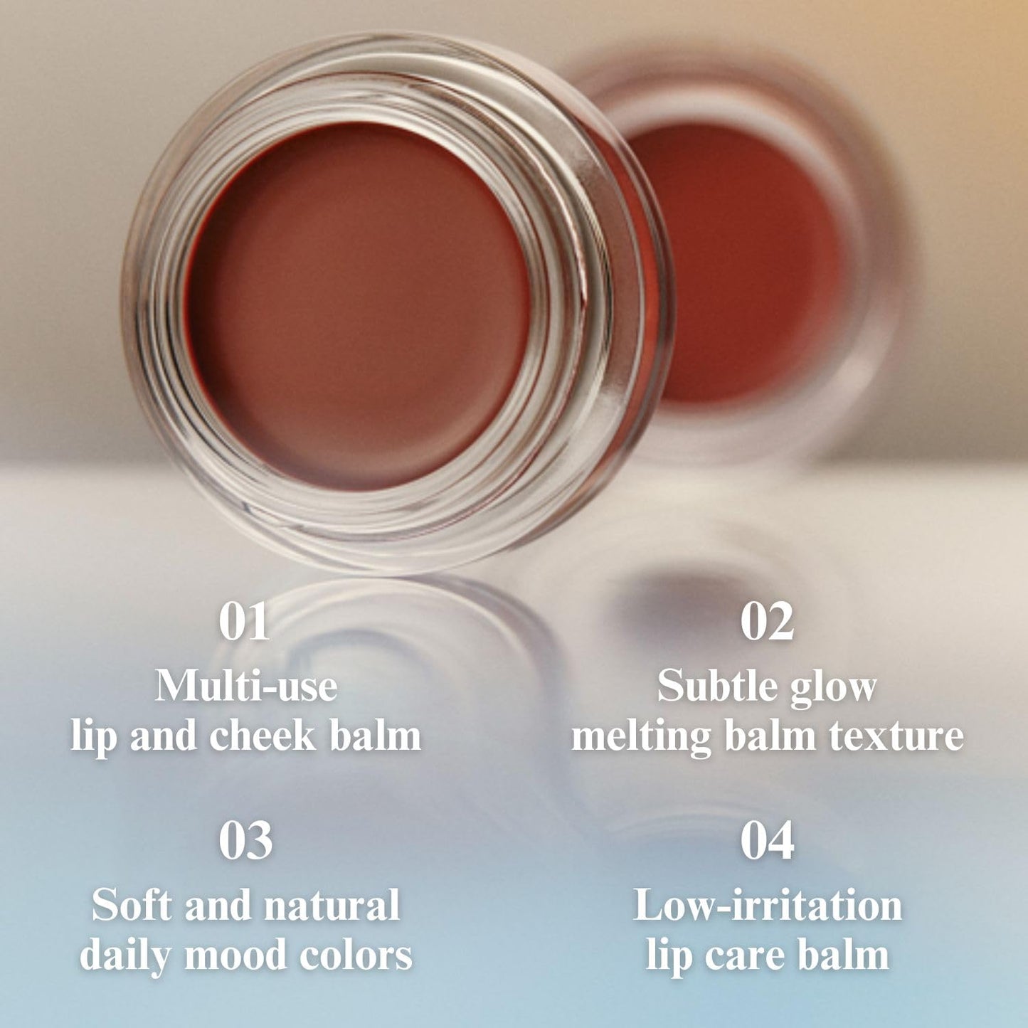 EGLIPS Lip & Cheek Glow Balm - Multi-Use Tinted Melting Balm Blush for Lips & Cheeks Builable and Blendable Texture (04 KINDER, 0.18 oz)
