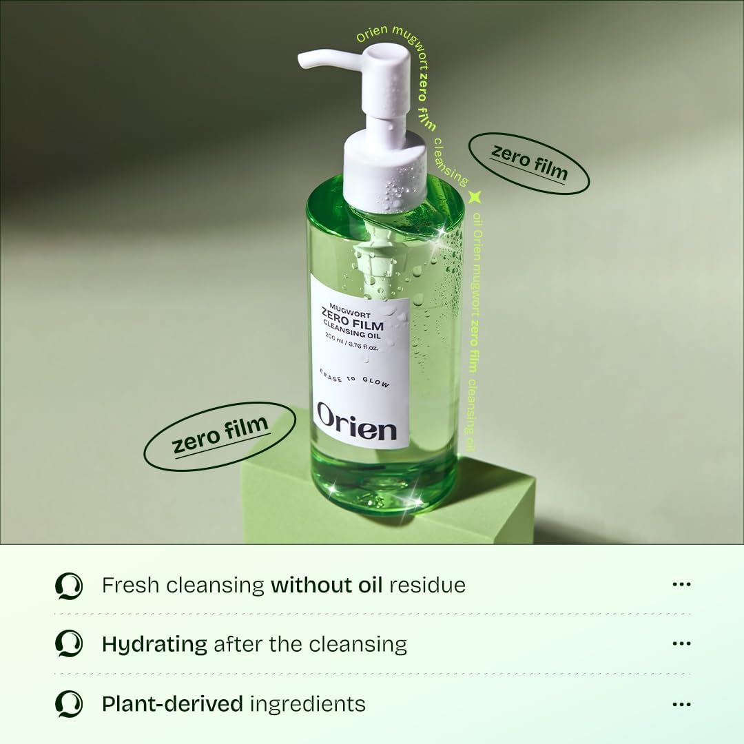 Orien Mugwort Zero Film Cleansing Oil 6.76 fl.oz. 200ml ㅣDaily Makeup Blackhead Removal No pore clogging Korean skincare double cleansing