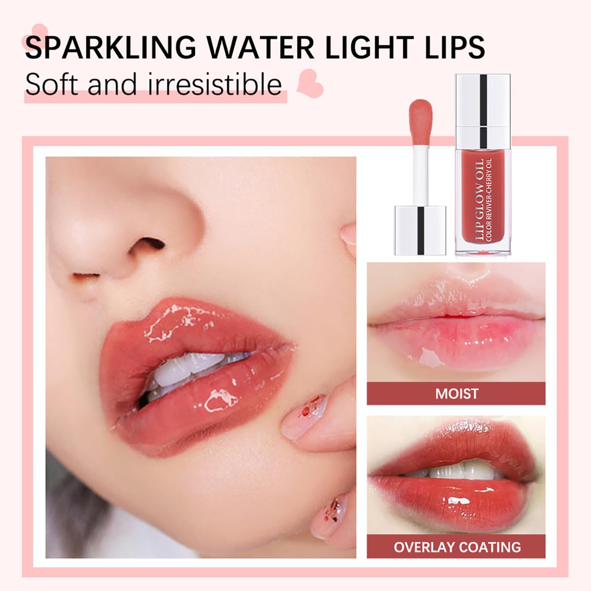 Hydrating Lip Glow Oil Moisturizing Plumping Lip Tint Lip Gloss Transparent Lip Balm Long Lasting Nourishing Repairing Lightening Lip Lines (020# MAHOGANY)