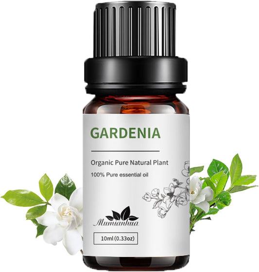 Mumianhua Gardenia Essential Oil 100% Pure-Steam Distilled Natural Gardenia Oil for Aromatherapy, Hair Care Serums & Candle Making, Office Therapeutic Grade for Diffuser 0.33 Fl Oz