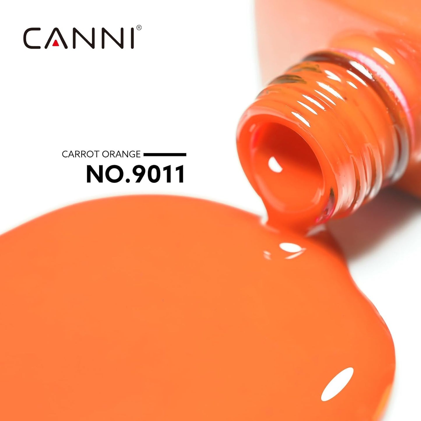 CANNI Orange Gel Nail Polish – 1pcs Bright & Light Orange UV/LED Soak Off Gel, High Gloss Color for DIY Manicure, French Nails & Salon Use