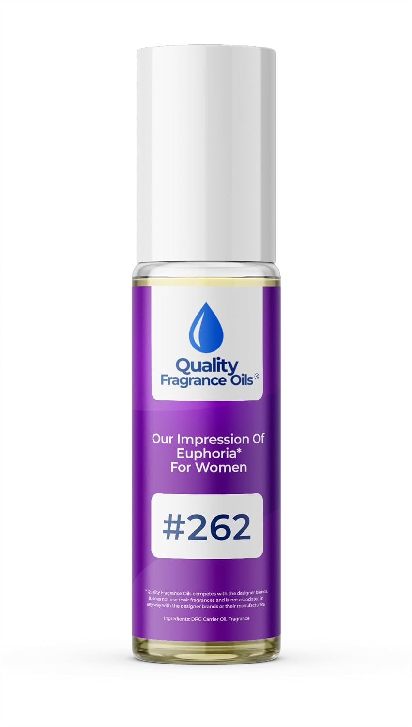 Quality Fragrance Oils' Euphoria for Women Impression #262 | Long-Lasting Perfume Oil, Alcohol-Free, Strong Scent, 10ml Roll-On | Affordable Alternative to Designer Fragrances