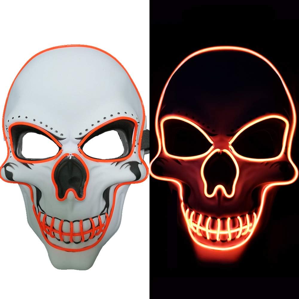 OceanWings Halloween Mask LED Light up Costumes Scary Mask for Party Supplies Favor