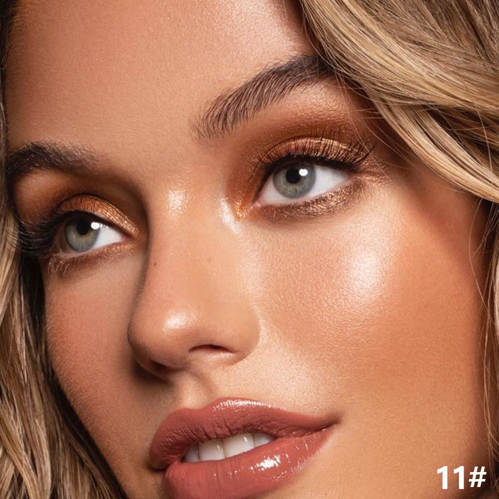 Brown Shimmer Cream Eye Shadow Stick Makeup for Women, Brown Shimmer Matte Eye Shadow Brightener Stick for Eyes, Long-lasting Waterproof Eyeshadow Pencil Applicator Blendable for Eye Highlight 11