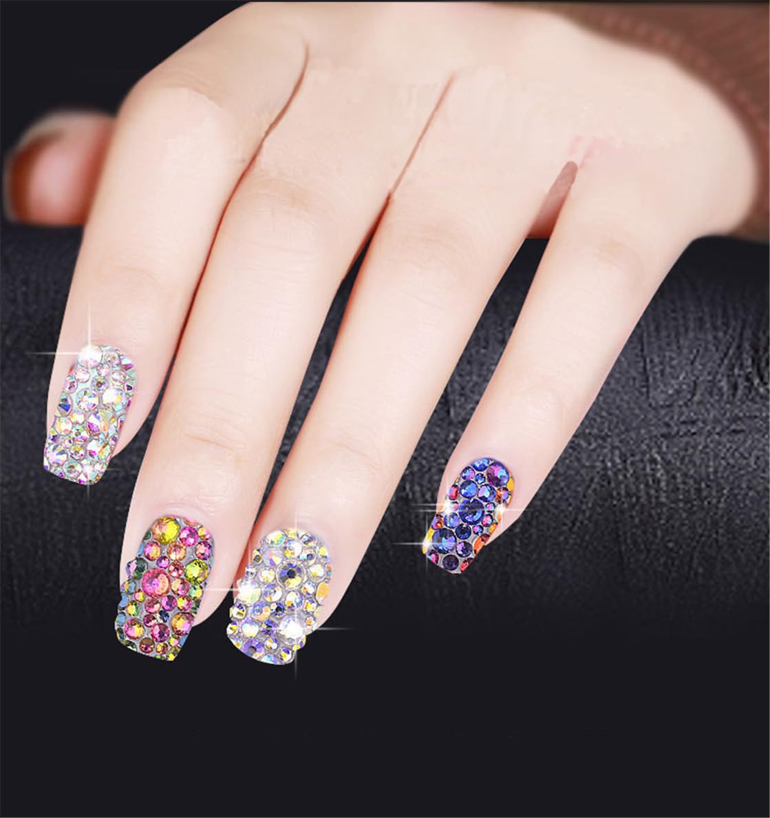 1000 Pieces SS20 5mm Flatback Rhinestones Clear Glass Round Gems Crystals for Nail Art DIY Crafts Clothes Shoes Bags （Yellow Coffee）