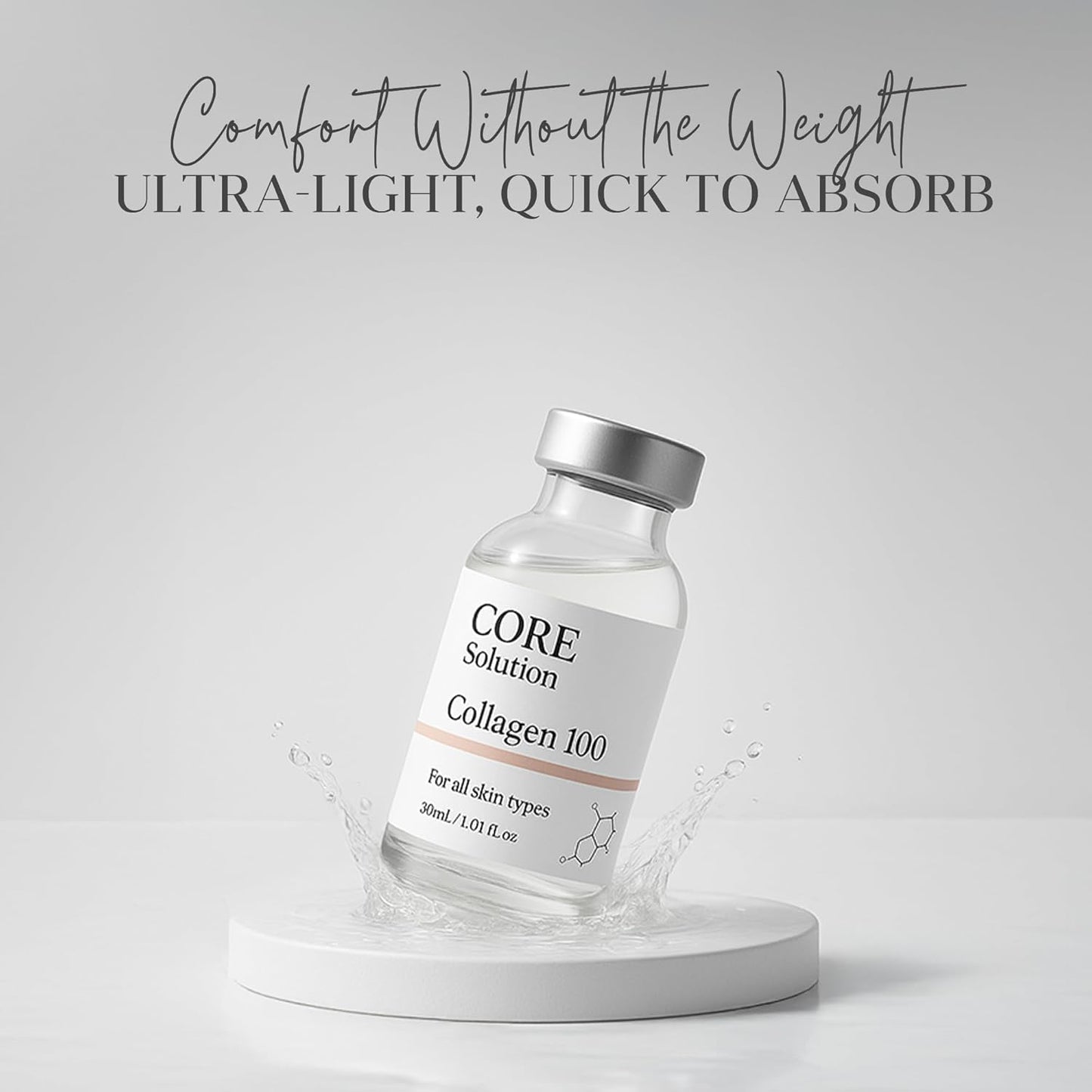 Collagen 100 Ampoule – Skin Elasticity & Anti-Aging Serum for Fine Lines and Wrinkles – 30mL + Needleless Syringe