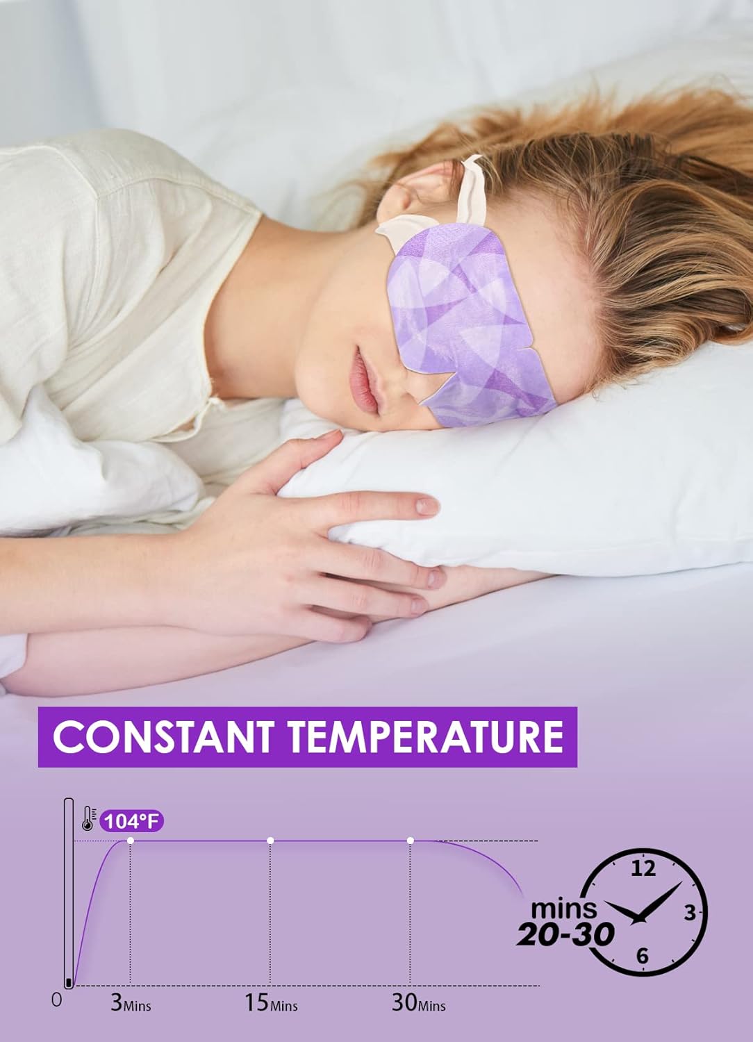 12 Pack Steam Lavender Eye Mask for Dry Eyes, Disposable Heated Eye Mask,Warm Eye Compress for Dark Circles, Spa Eye Mask for Puffy Eyes Mask,Moist Self Heating Pads for Tired Eyes