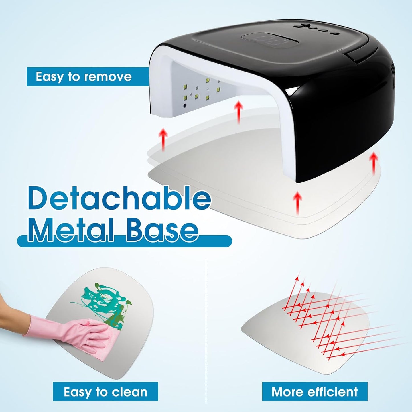 60W Rechargeable LED Nail Lamp, Cordless Gel Lamp with Portable Handle & 42pcs Lamp Beads, Automatic Sensor UV LED Nail Dryer, 4 Timers Professional UV Light for Gel Nails