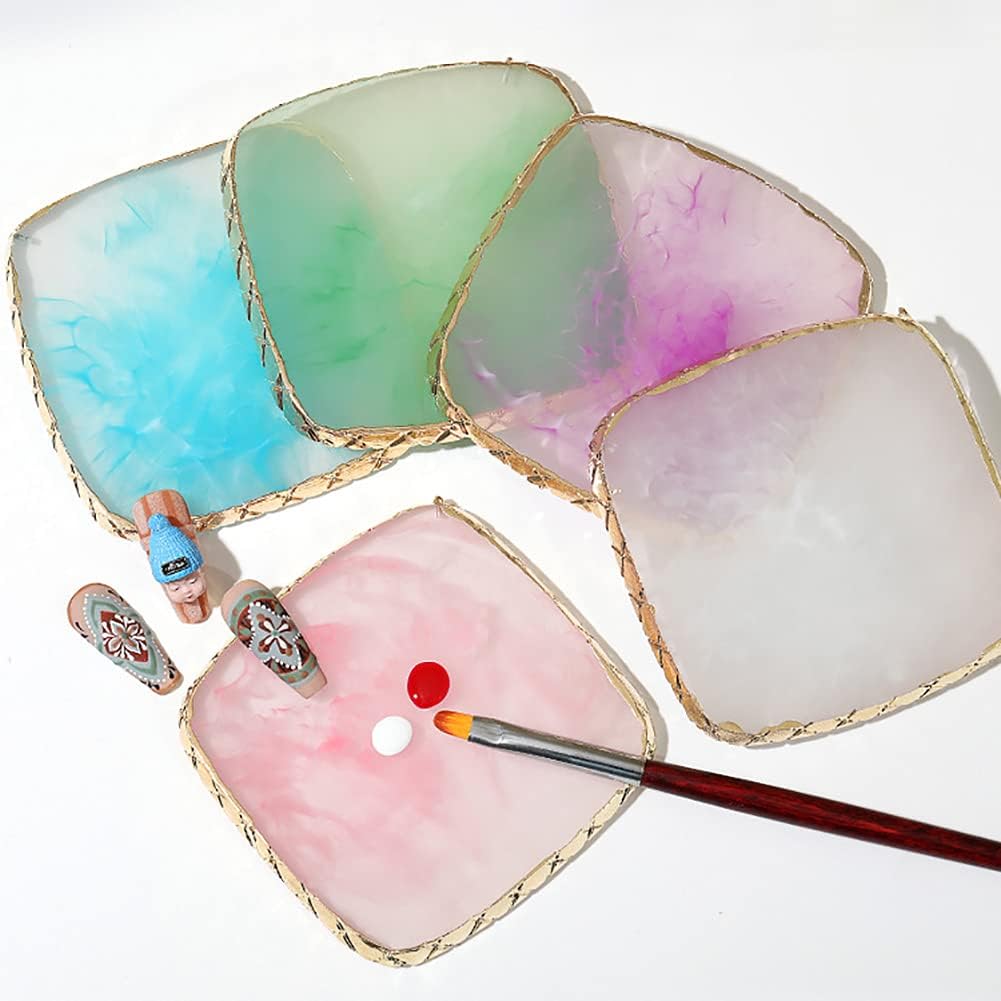 Square Nail Art Palette Painting Makeup Palette Tray Cosmetic Nail Gel Polish Colors Mixing Pallet White