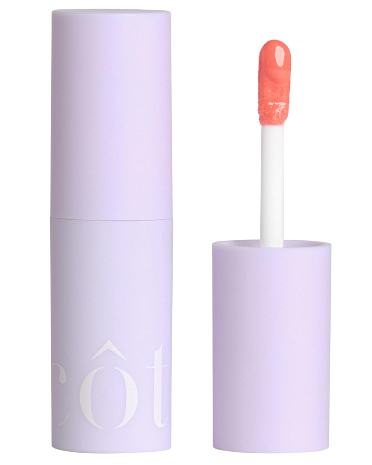 Côte Beauty The Necessity Peptide Lip Shine in Branson - Plumping Coral Lip Gloss with Hyaluronic Acid, Shea Butter & Jojoba Oil - Non-Sticky, Long-Lasting Hydrating Formula