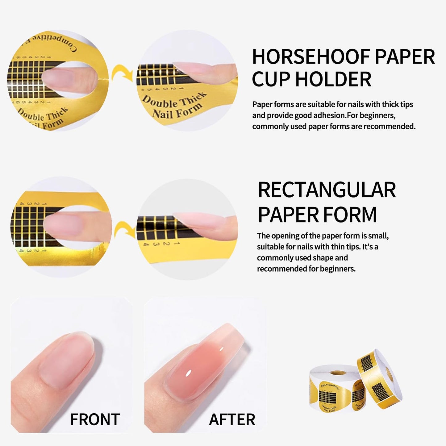 Nail Forms for Builder Gel 400pcs Nail Extension Forms Beautiful for DIY at Home Nail Forms for Acrylic Nails Create Long Lasting Gel Extensions Professional Nail Art Supplies