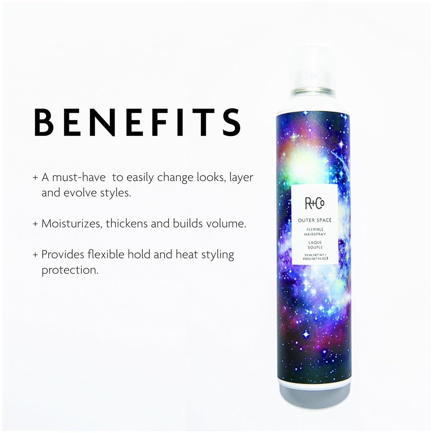 R+Co Hair Spray Set for Volume and Hold | Outer Space & Balloon Hairsprays | Instant Volume and Texture | Lightweight For Long Lasting Hairstyles | Vegan + Cruelty-Free | 9.5 oz + 5 oz (Pack of 2)