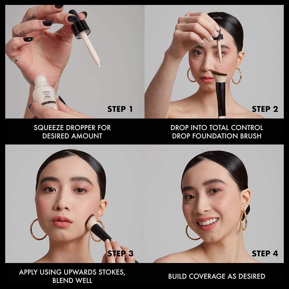 NYX PROFESSIONAL MAKEUP Total Control Pro Drop Foundation, Skin-True Buildable Coverage - Alabaster