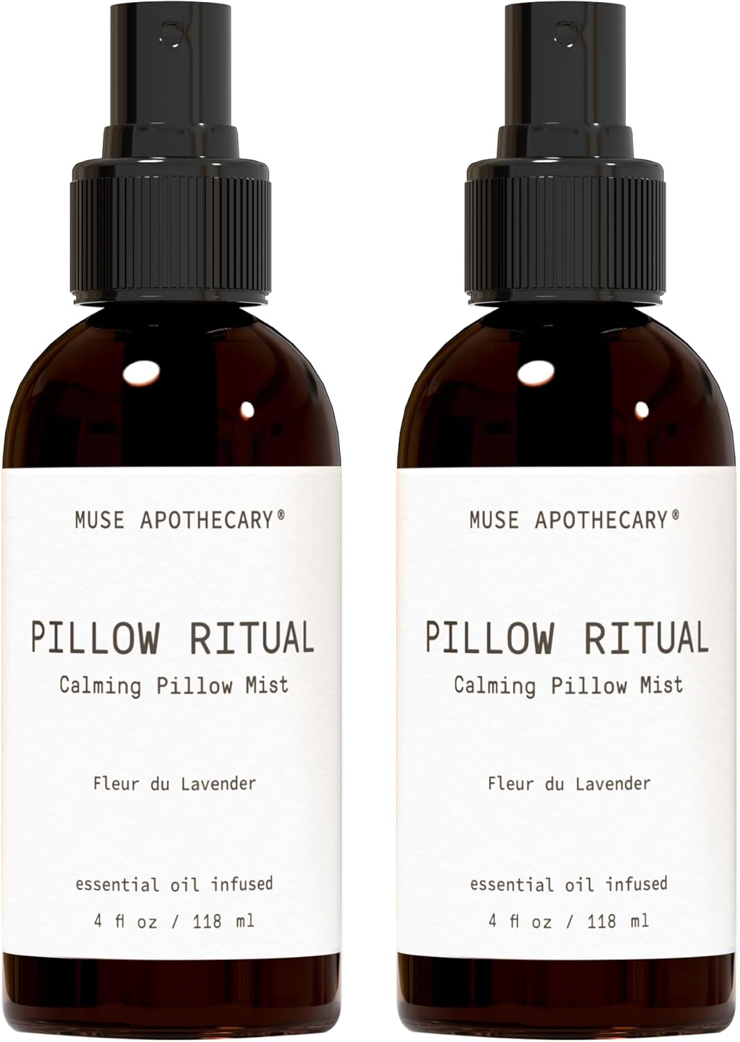 Muse Apothecary Pillow Ritual - Aromatic, Calming and Relaxing Pillow Mist, Linen and Fabric Spray - Infused with Natural Aromatherapy Essential Oils - 4 oz, Fleur du Lavender, 2 Pack