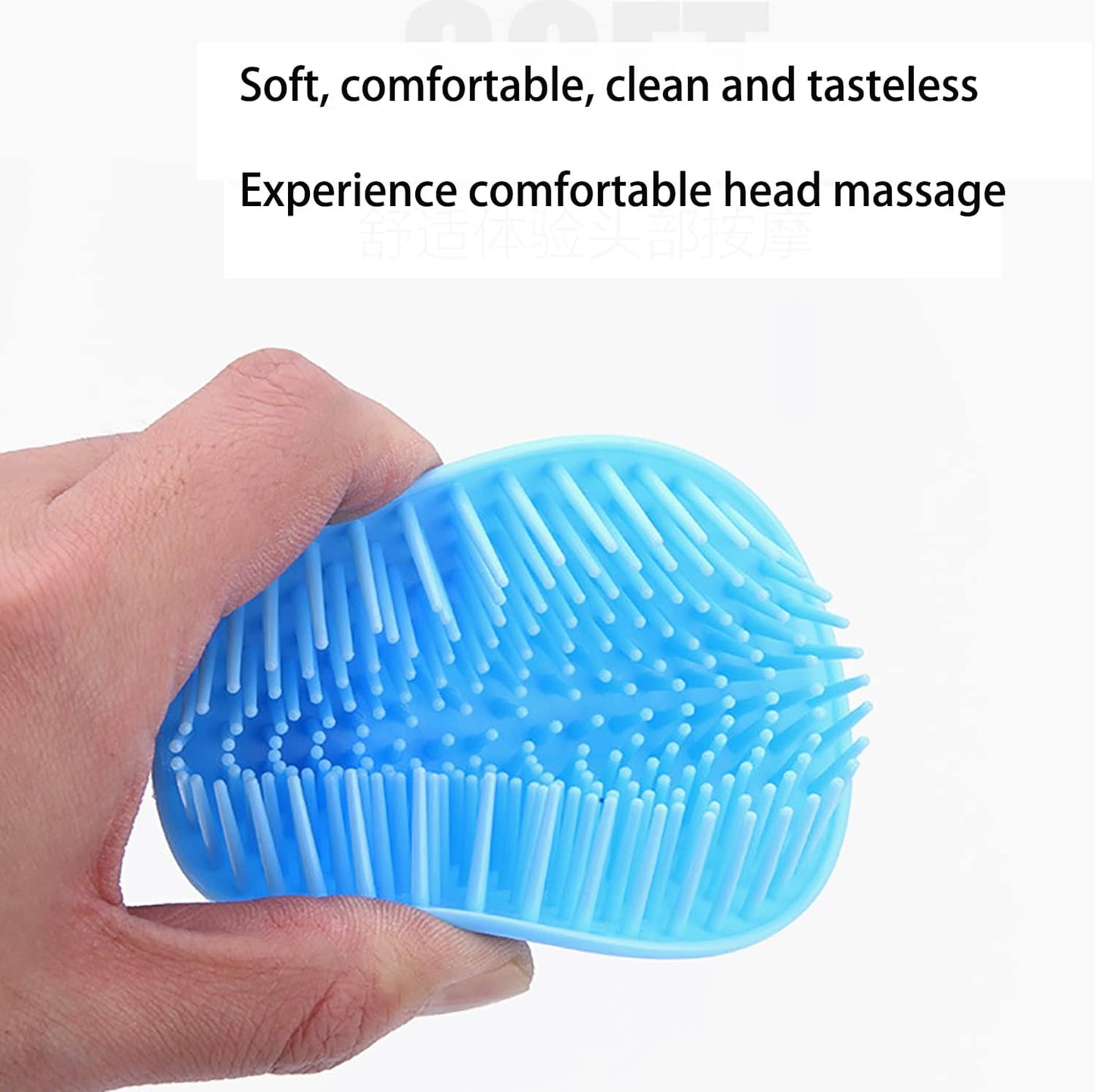 2 Pack Hair Scalp Massager Shampoo Brush Shower Head Scrubber Cleanser Massage Comb for Hair Growth Ease Dandruff Removal and Head Relaxation for Women and Men or Pets (Blue)
