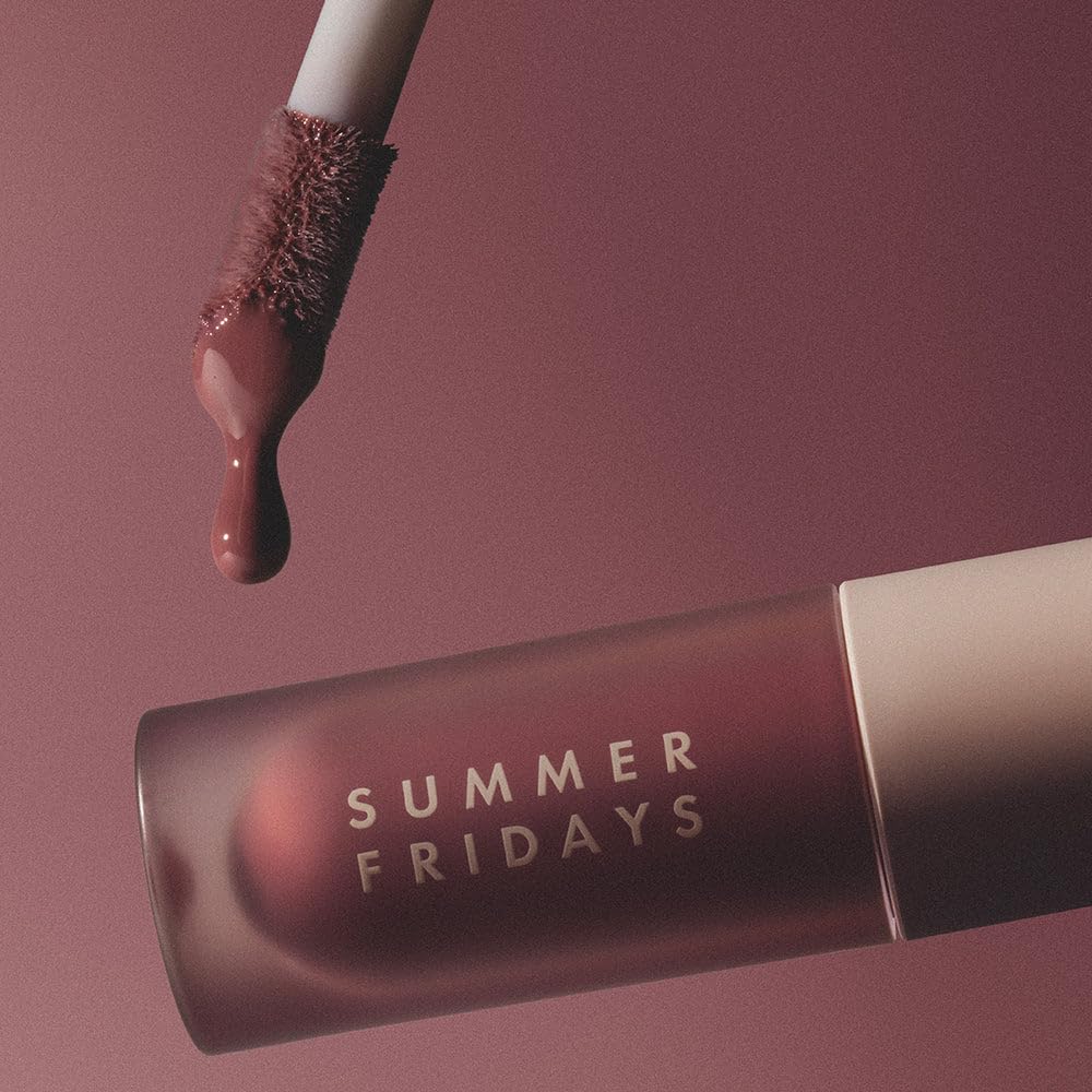 Summer Fridays Dream Lip Oil - Tinted Lip Oil with Moisturizing Sheer Coverage, High-Shine and Deep Hydration - Non-Sticky Formula for Long-Lasting Softness - Soft Mauve (0.15 Oz)