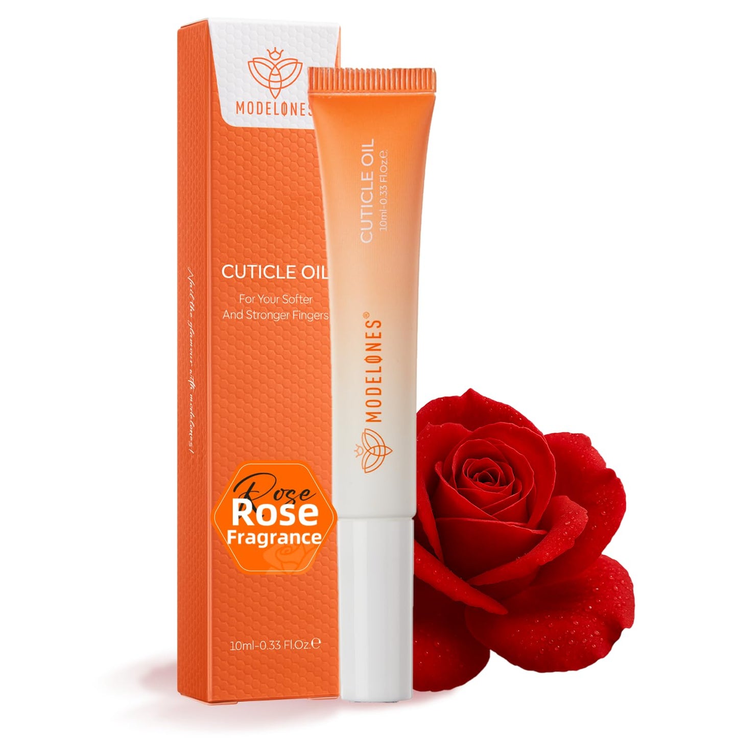 modelones Cuticle Oil Pen Rose for Growth and Strength Nail Growth Oil Cuticle Softener Quick Dry Nail Care Moisturize and Strengthen Damaged Nails 10ml 0.34Fl Oz