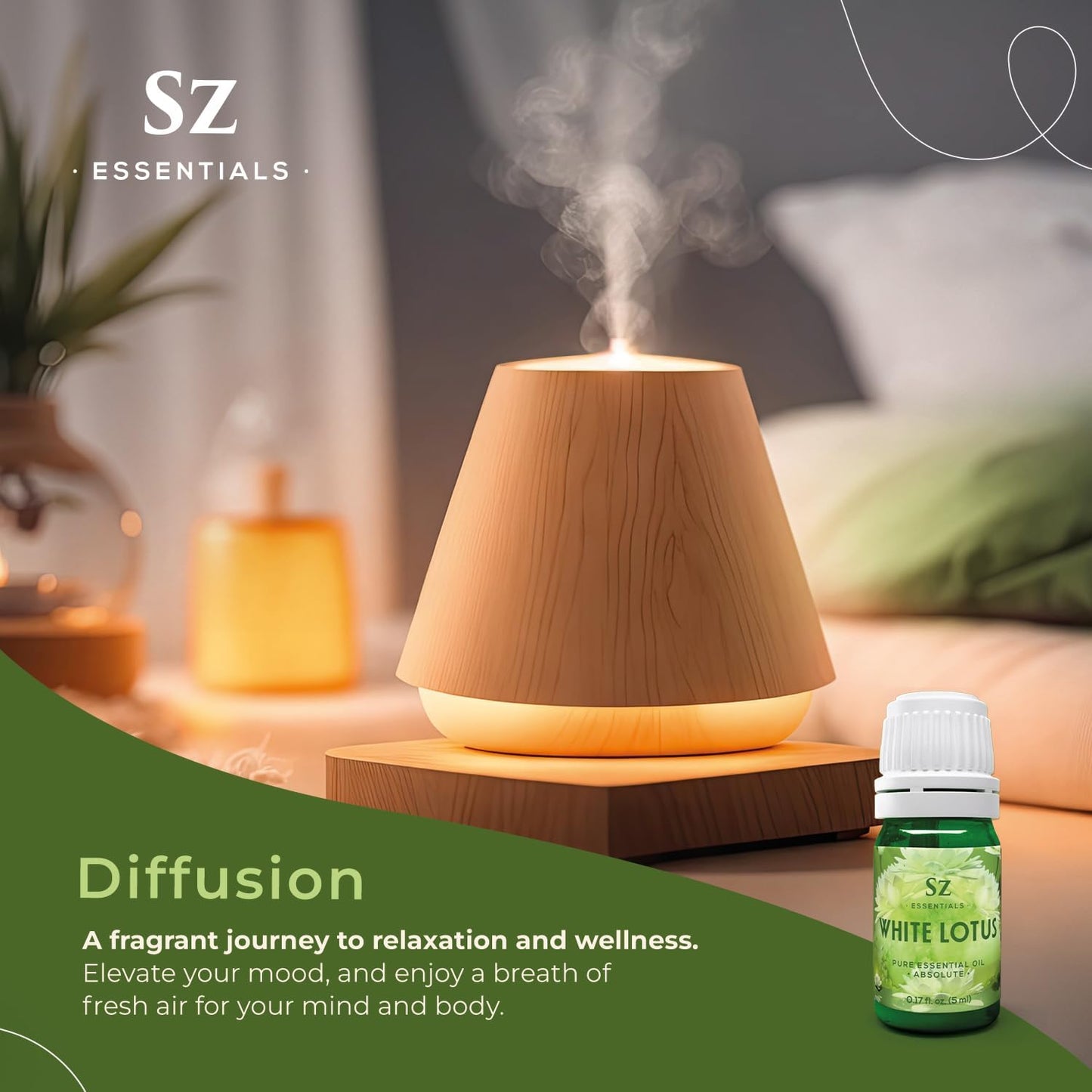 White Lotus 100% Pure, Essential Natural Oil - Extracted from Nymphaea Lotus - Rich & Sweet Scent, with Exotic Floral Overtones - Therapeutic Grade & Vegan - 0.17 fl oz (5ml)