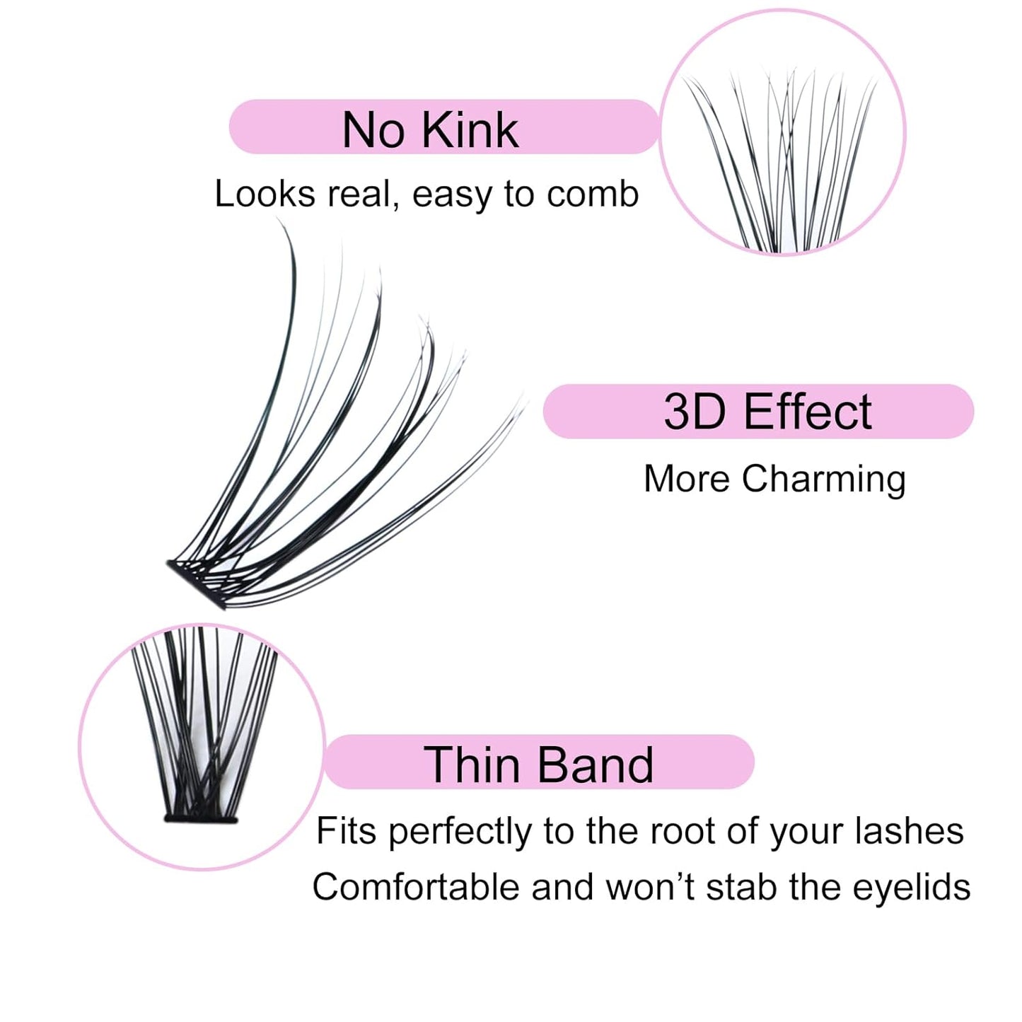 Lash Clusters LAUBESS Individual Lashes Waterproof Eyelash Clusters Mixed Tray Cluster Eyelash Extensions Soft Cluster Lashes for Beginners(20D-0.07D-16)
