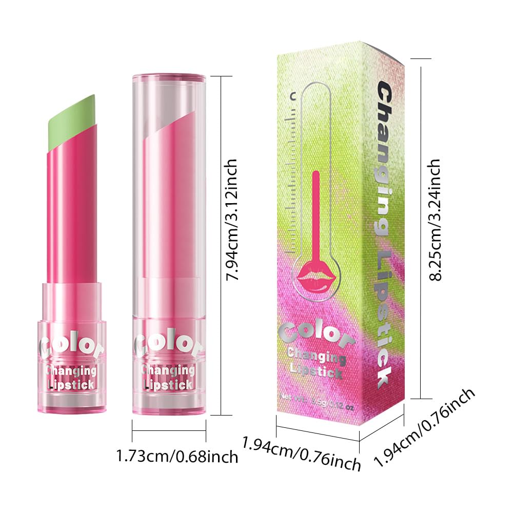 BINGBRUSH Color Changing Lipstick Set, PH Mood Peach Lip Balm and Gloss, Long Lasting Tinted Lip Stain (04# Mint Crush, 1 Count (Pack of 1))