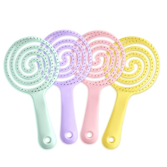 4 Pieces【Ultra-Soft】Baby Fine or Straight Hair Detangling Hair Brush for Kids【Skin-friendly material】Faster Blow Drying Styling Hair Detangling Brush with Flexible Bristles（Food grade ABS）Compact size
