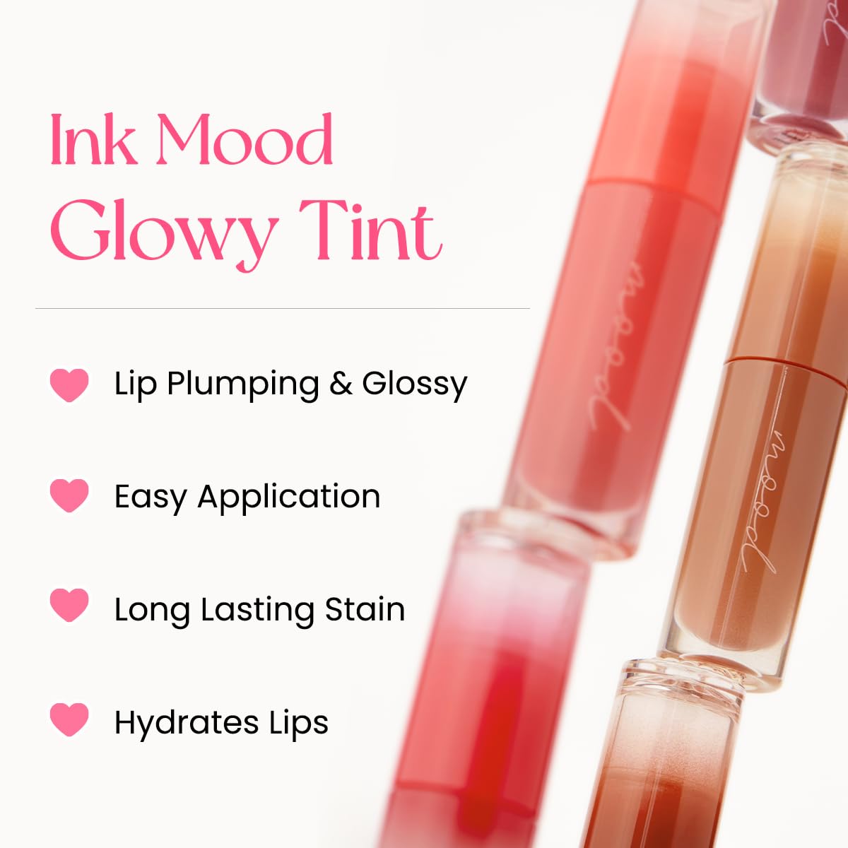 Peripera Ink Mood Glowy Tint | Lip-Plumping, Naturally Moisturizing, Lightweight, Glow-Boosting, Long-Lasting, Comfortable, Non-Sticky, No White Film (023 CORAL CHEMISTRY (LUCKY LOTTERY))