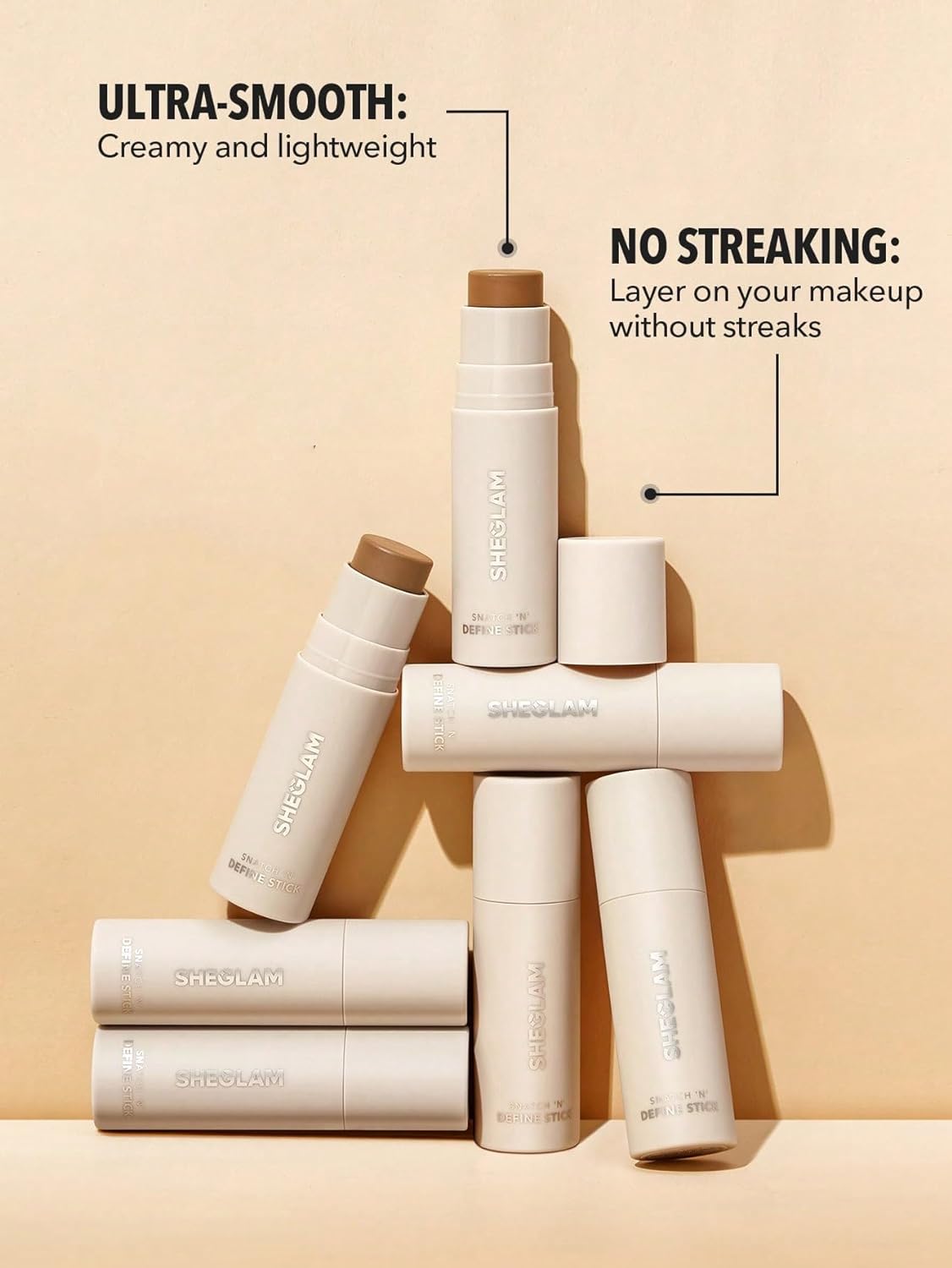 SHEGLAM Snatch 'n' Define Cream Contour Stick Long Lasting Highly Pigmented Sweat Proof Face Bronzer Makeup - Earthy Sepia