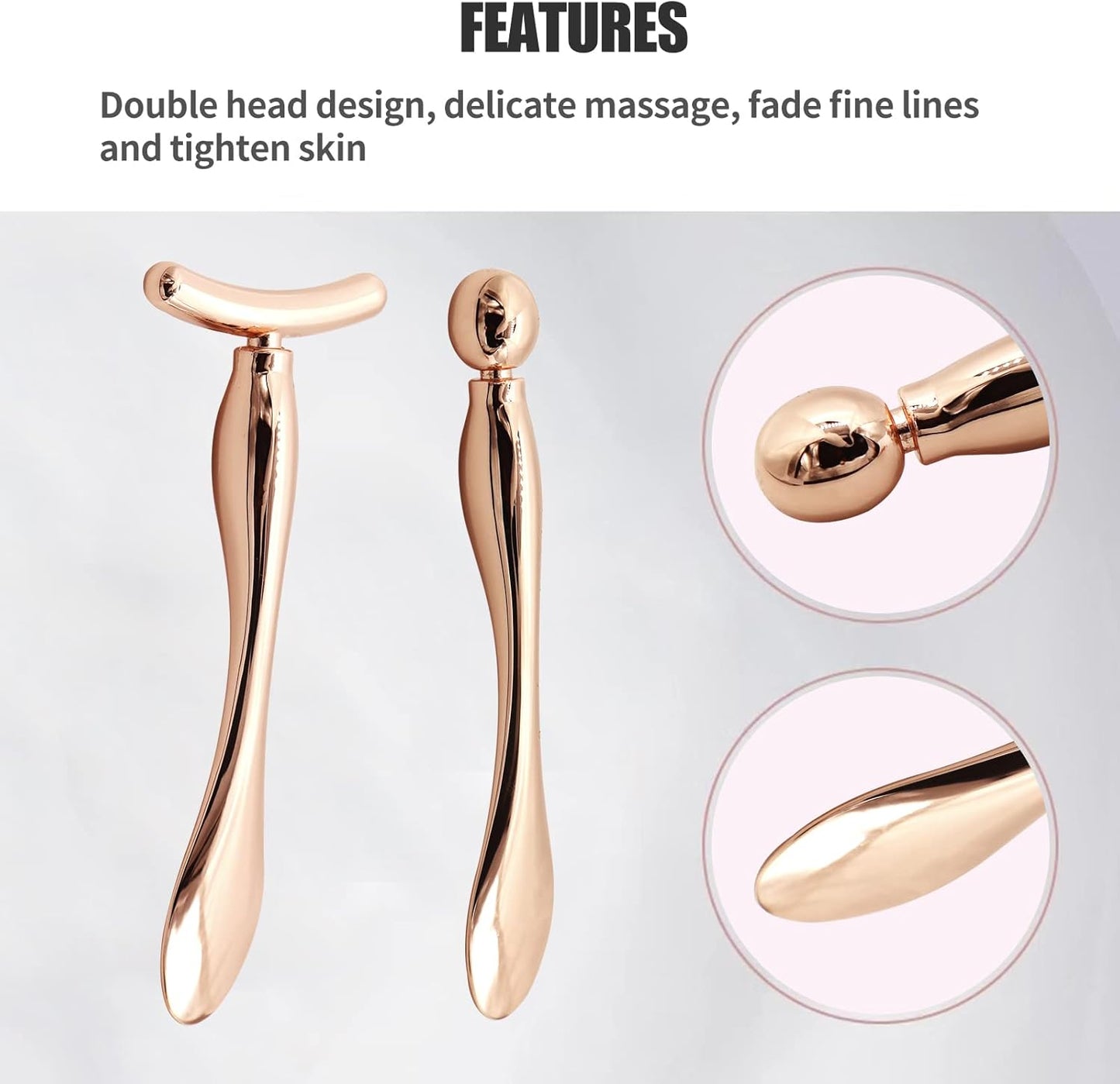 2PCS Metal Eye Cream Applicator Wand Stick, Massager Skin Care Tools, Face Roller Massager Tool,Eye Massage Wand Stick Girls Women Facial Massager for Reducing Puffiness Wrinkle