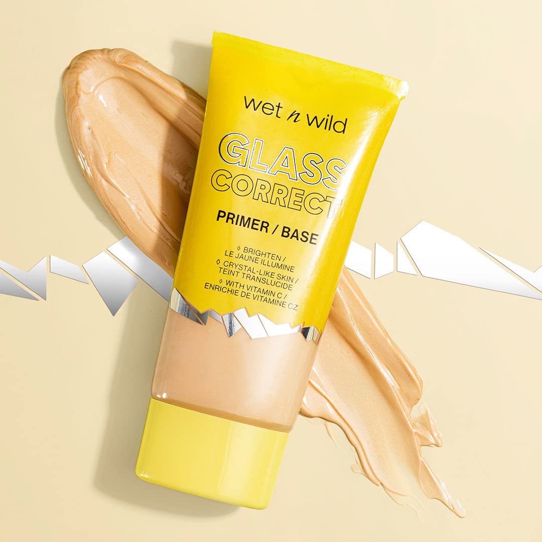 wet n wild Prime Focus Glass Skin Correct Primer, Bright Crystal Finish, Yellow (Pack of 2)