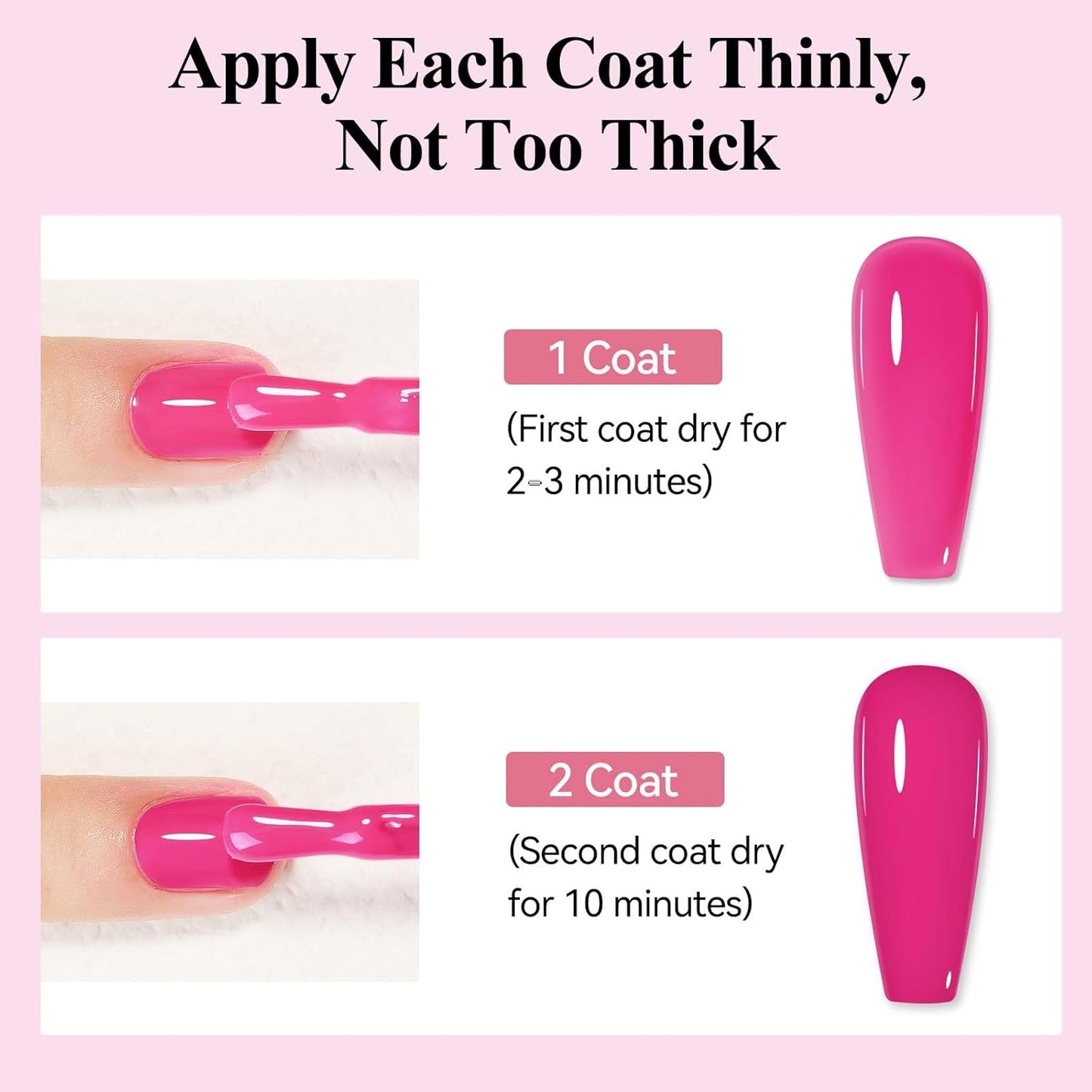 Nail Polish Hot Pink, Air Quick Dry, Nail Lacquer Fuschia Pink Long Lasting & Fast Drying, Color Nail Pigment Oil-based High Coverage for Nail Art Finger Nail Concealer Polish, 1PC 12ML