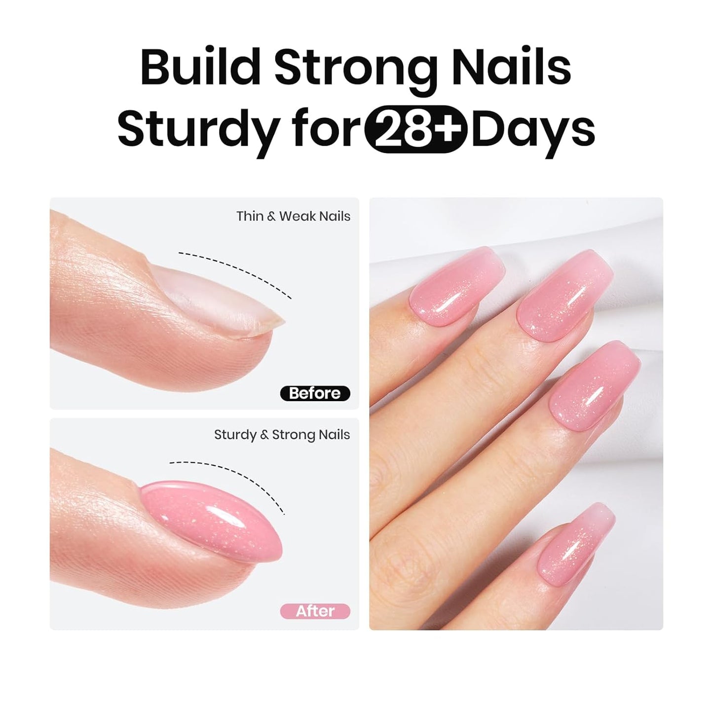 Beetles Nude Rubber Base Gel Nail Polish - Light Pink Color Base Gel for Nails Strengthening, Building, Enhancing, Reinforcing, Long Lasting Protecting