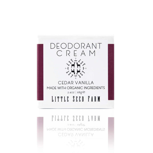 Little Seed Farm All Natural Deodorant Cream, Aluminum Free Activated Charcoal Deodorant for Women or Men - Cedar Vanilla, Net Wt. 2.4oz | 68g