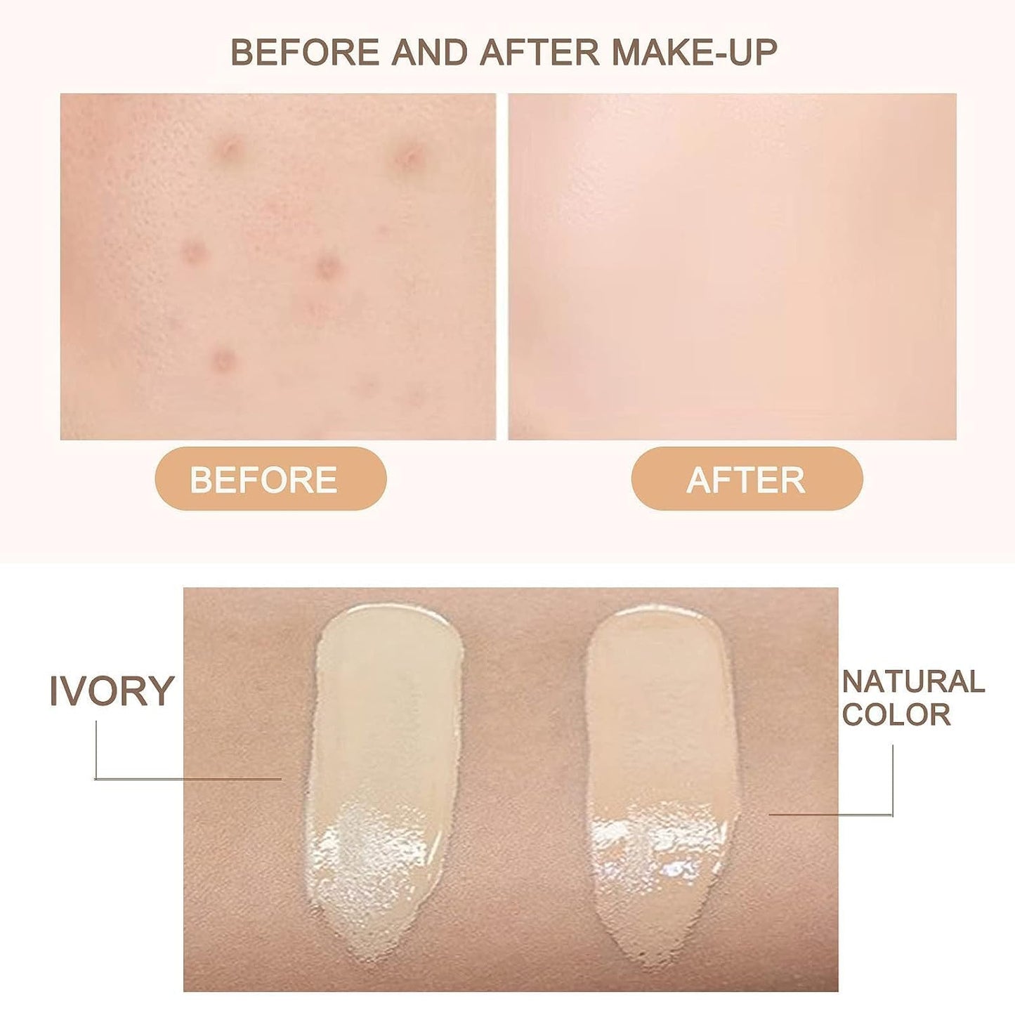 NOISSUE Cc Cream Skin Tone Adjusting CC Cream SPF 50, Face Sunscreen and Foundation, Colour Correcting Self Adjusting Soft Moisturizing Skin Tone Gel Invisible Pore Light Oil-Free (2pcs-Natural)