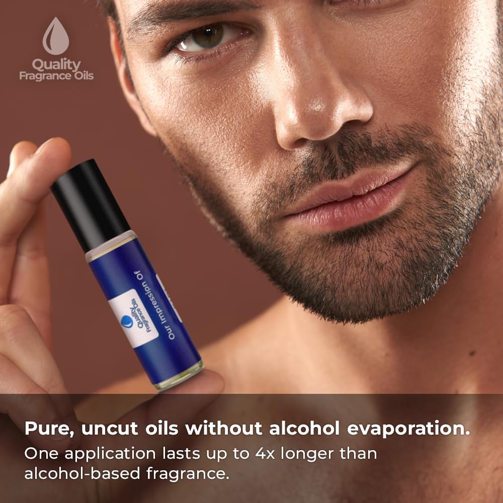 Quality Fragrance Oils' Oud Minerale Impression #319 | Long-Lasting Perfume Oil, Alcohol-Free, Strong Scent, 10ml Roll-On | Affordable Alternative to Designer Fragrances