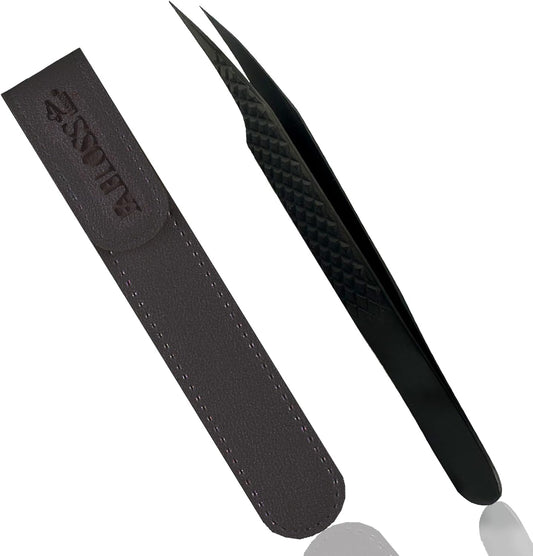 Lash Tweezers for Isolation, Pointed Craft Tweezers For Women Lash Extension Tweezer Eyelash Extension Supplies Japanese Steel (Black-Dolphin tweezers)