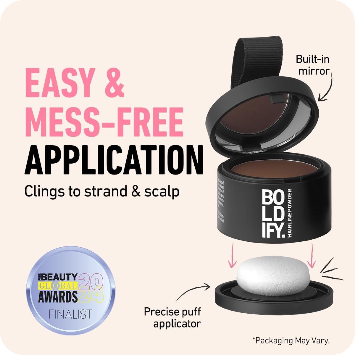 BOLDIFY Hairline Powder (LARGE, 10g) - Root Touch Up Hair Color for Gray Coverage - Bald Spot Concealing Hair Powder for Women & Men - 48-Hour Stain-Proof - Auburn
