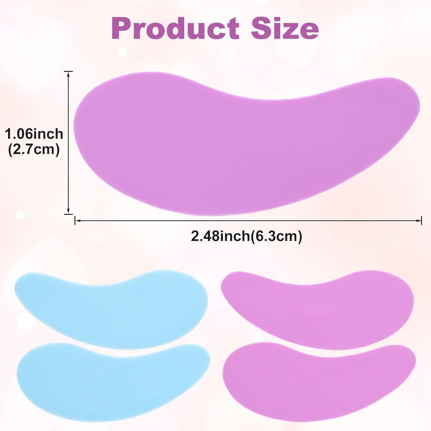 Under Eye Patches 2 Pairs, Silicone Reusable Eye Patches, Under Eye Mask for Skin Care Effect to Reduce Wrinkles and Fine Lines (Blue, Purple)