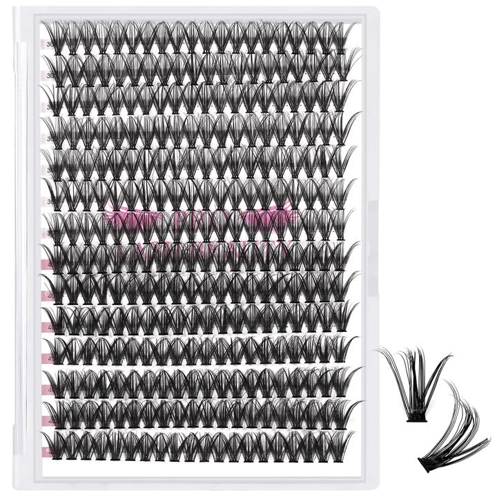 280 Pcs Individual Lashes 30D+40D Mixed Lash Clusters 14 Rows Cluster Lashes that Look Like Eyelash Extensions DIY Lash Extension Self Application At Home (30+40-C-16)
